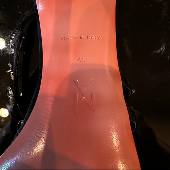Amina Muaddi Tina Crystal Charm Sandal | SLIGHTLY USED - Picture 9 of 9